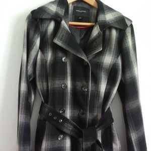 Banana Republic Plaid Pea Coat in L
